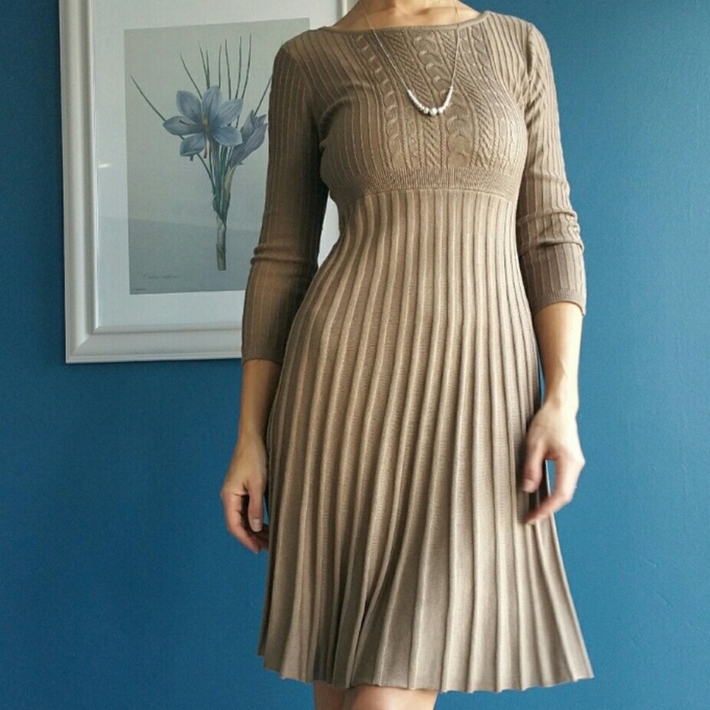 Calvin Klein pleated sweater dress